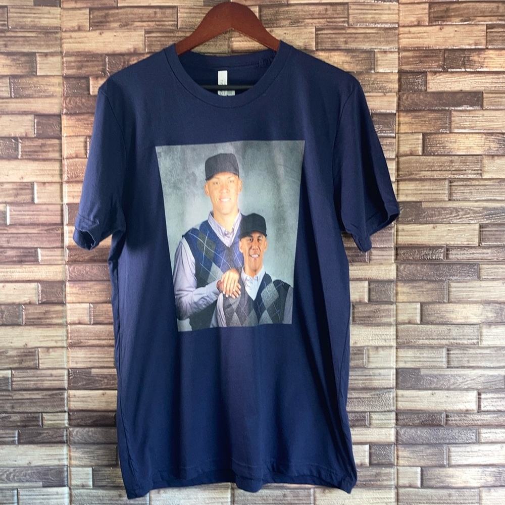 EUC Mens Blue Bella Canvas New York Yankee’s Aaron Judge J.Soto Brothers Large